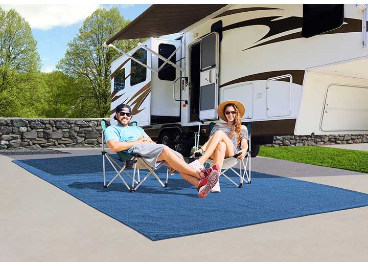 Prest-O-Fit 8 ft. x 12 ft. Surface Mate Patio Rug - Imperial Blue