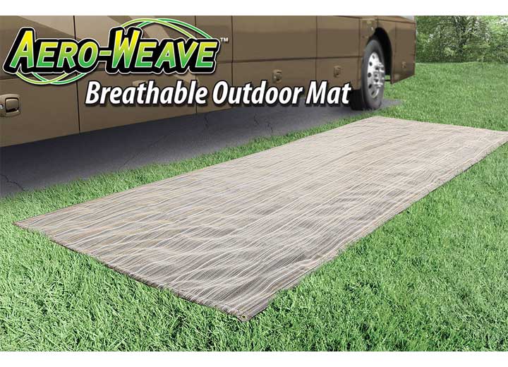 PREST-O-FIT 7.5 FT. X 20 FT. AERO-WEAVE BREATHABLE OUTDOOR MAT - SANTA FE BROWN