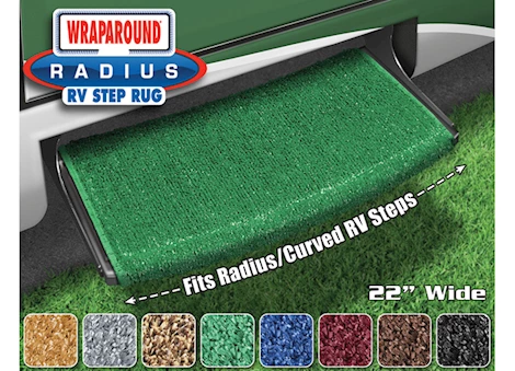 Prest-O-Fit Wraparound radius step rug (22in wide) - green Main Image