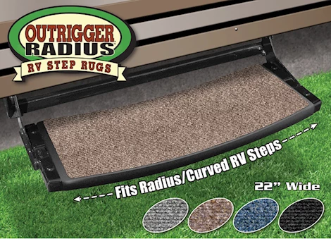 Prest-O-Fit OUTRIGGER RADIUS RV STEP RUG (22IN WIDE) - WALNUT BROWN