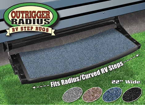 Prest-O-Fit OUTRIGGER RADIUS RV STEP RUG (22IN WIDE) - ATLANTIC BLUE