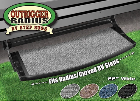 Prest-O-Fit OUTRIGGER RADIUS RV STEP RUG (22IN WIDE) - CASTLE GRAY
