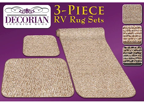 Prest-O-Fit 3 PIECE RV RUG SET WITH 6FT HALL RUNNER (STYLE A) - BUTTER PECAN