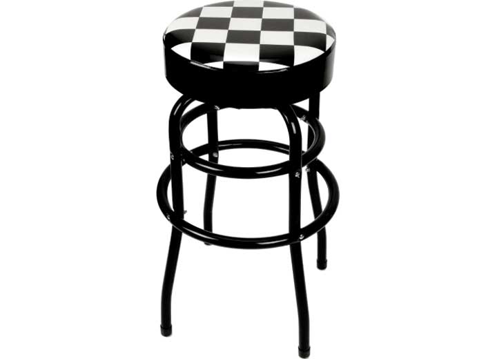 PERFORMANCE TOOL SWIVEL BAR STOOL WITH CHECKERBOARD TOP