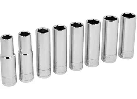 Performance Tool 8PC 1/2IN DR MET DW SOCKET SET