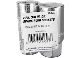 Performance Tool Spark plug sockets, 3/8in dr, 2 pk