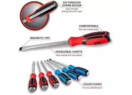 Performance Tool 6 pc go-thru screwdriver set