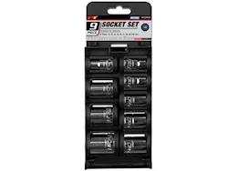 Performance Tool 9 pc 1/2in dr 12pt metric socket set