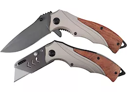 Performance Tool Northwest trail 2-piece hardwood handle knife set