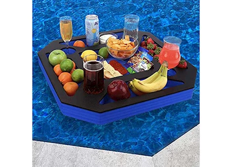 Polar Whale Floating Drink Holder and Refreshment Table Tray, Blue/Black, 2 ft