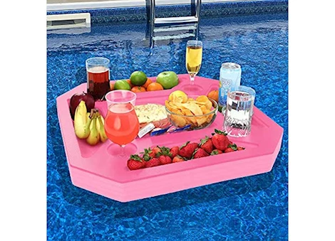 Polar Whale Floating Drink Holder Refreshment Table Tray, Pink, 2 ft