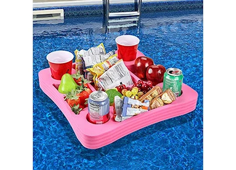 Polar Whale Floating Drink Holder Refreshment Table Tray, Pink, 17.5"