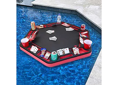 Polar Whale Products FLOATING RED AND BLACK LARGE POKER TABLE 40.5IN WIDE