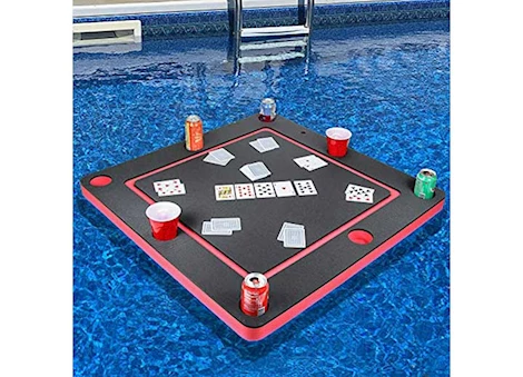 Polar Whale Products FLOATING RED AND BLACK CARD TABLE 3FT WIDE SQUARE