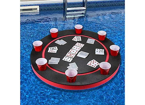 Polar Whale Products FLOATING RED AND BLACK CARD TABLE 3FT WIDE ROUND