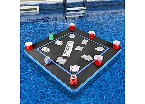 Polar Whale Floating Square Poker Table, Blue/Black, 3 ft