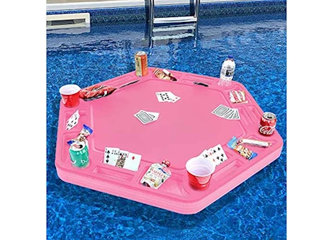 Polar Whale Products FLOATING PINK LARGE POKER TABLE 40.5IN WIDE
