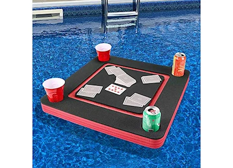 Polar Whale Floating Card Game Table, Red/Black, 2 ft