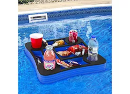 Polar Whale Floating Drink Holder Refreshment Table Tray, Blue/Black, 17.5"