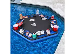 Polar Whale Floating Hexagon Poker Table, Blue/Black, 3 ft