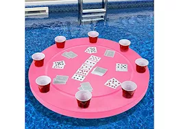 Polar Whale Floating Round Card Game Table, Pink, 3 ft