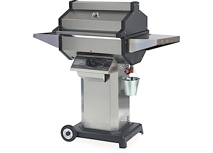 PHOENIX GRILLS NATURAL GAS CAST ALUMINUM END CAP MODEL W/STAINLESS GRILL HEAD & STAINLESS COLUMN