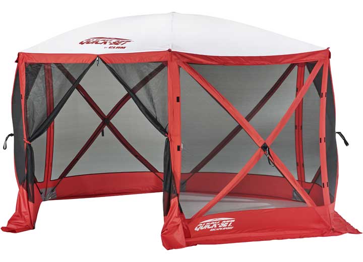 QUICK-SET ESCAPE SPORT 6-SIDED SCREEN SHELTER – RED/WHITE