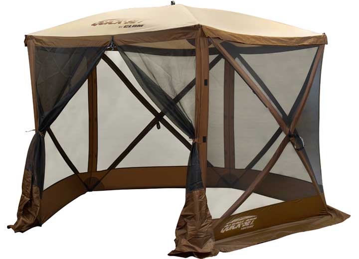 QUICK-SET VENTURE 5-SIDED POP-UP SCREEN SHELTER - BROWN/TAN