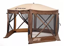 Quick-Set by Clam Pavilion 6-Sided Screen Shelter with Wind Panels - Brown/Tan