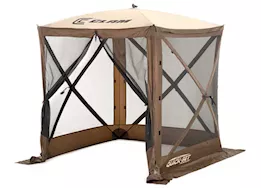 Quick-Set by Clam Traveler 4-Sided Screen Shelter - Brown with Tan Roof & Black Mesh