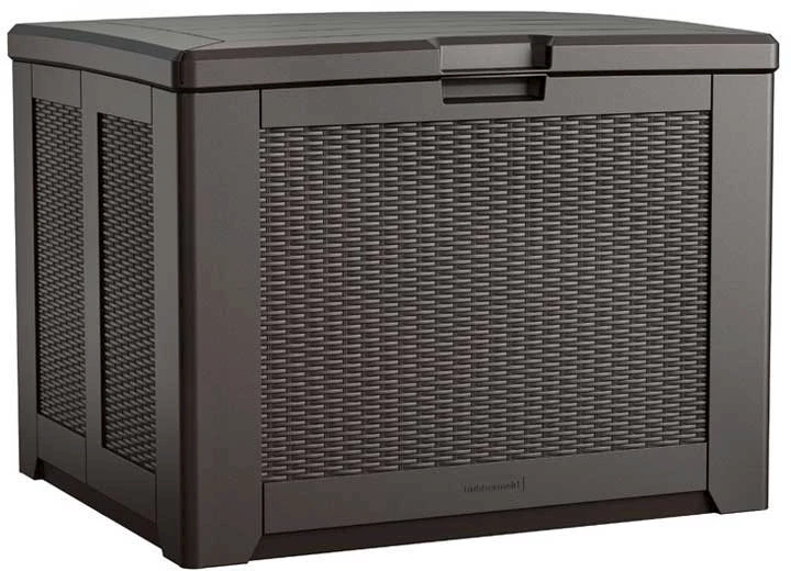 Rubbermaid MEDIUM RESIN 74 GALLON DECK BOX DARK WALNUT