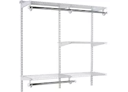 Rubbermaid 4-8 ft wide wire closet configuration storage kit white