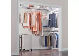 Rubbermaid 4-8 ft wide wire closet configuration storage kit white