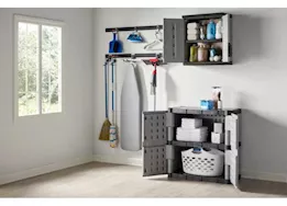 Rubbermaid Fasttrack full double door garage storage resin cabinet gray