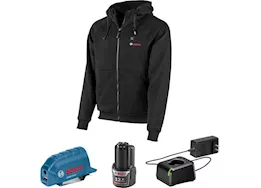 Robert Bosch Tool Company 12v max heated hoodie kit w/ 1- 2 ah battery, charger & holster - l