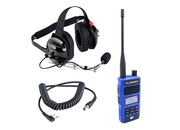 Rugged Radios R1 5 watt dual band; analog & digital handheld radio crew chief/spotter kit with carbon fiber headset