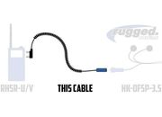 Rugged Radios 2-pin to off road jack coil cord cable for rugged rh5r & kenwood radios