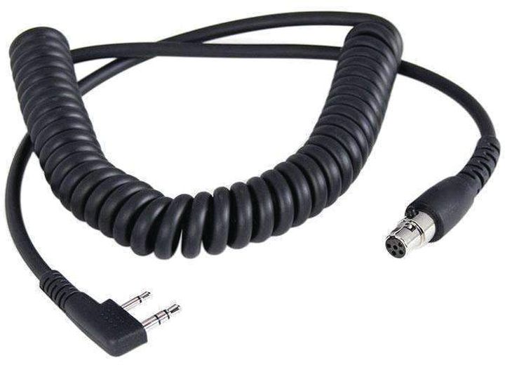 RADIO TO HEADSET COIL CORD FOR 2-PIN RUGGED RH5R, KENWOOD, HYT & RELM RADIOS