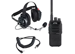 Rugged Radios R1 5 watt dual band; analog & digital handheld radio crew chief/spotter kit with carbon fiber headse