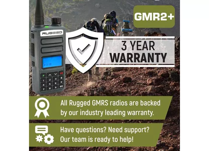 Rugged Radios 2-pack rugged gmr2 plus gmrs/frs two way handheld radios-grey