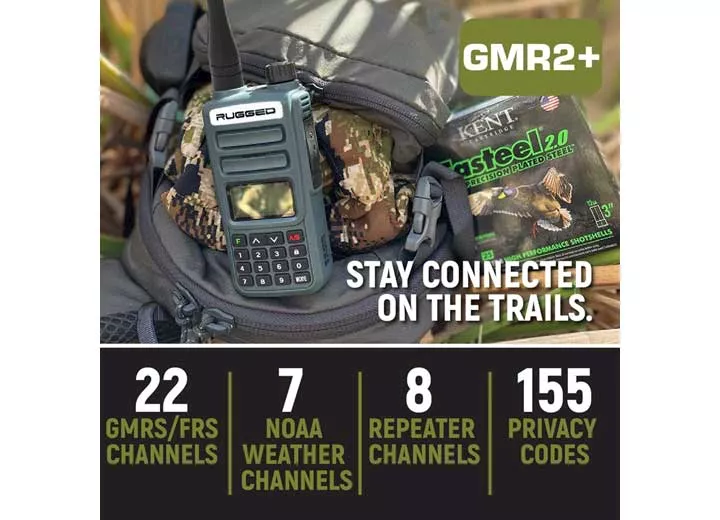 Rugged Radios 2-pack rugged gmr2 plus gmrs/frs two way handheld radios-grey