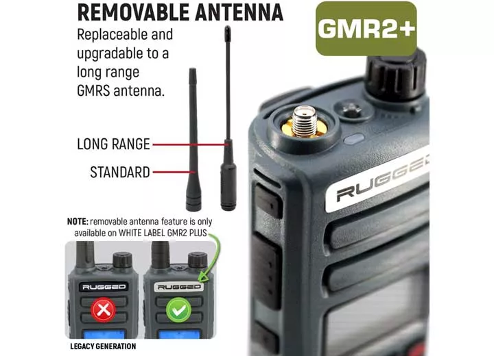 Rugged Radios 2-pack rugged gmr2 plus gmrs/frs two way handheld radios-grey