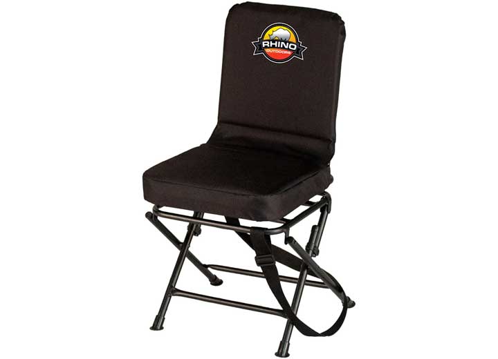 FOLDING SWIVEL CHAIR WITH PADDED SEAT BLACK
