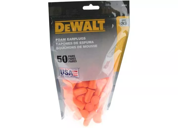 Radians, INC Dpg63 orange bell nrr33 foam earplugs - uncorded - 50 pair resealable bag