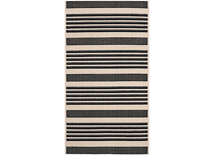 Safavieh Courtyard Collection Outdoor 2'x3'7" Accent Rug - Black/Bone Main Image