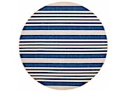 Safavieh Courtyard Collection Outdoor 4'x4' Round Rug - Navy & Beige Stripes