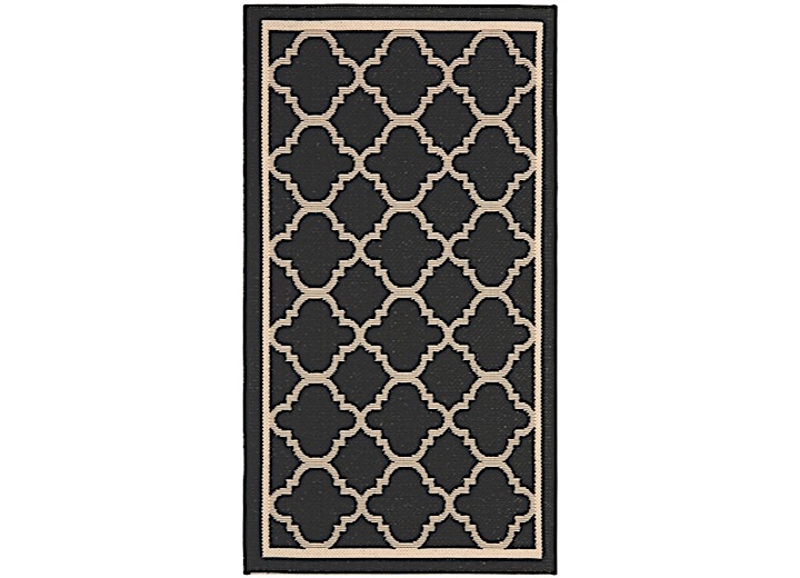 Safavieh Courtyard Collection Outdoor 2'x3'7" Accent Rug - Black/Beige Main Image