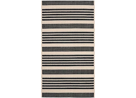 Safavieh Courtyard Collection Outdoor 2'x3'7" Accent Rug - Black/Bone Main Image