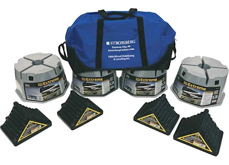 Stromberg Carlson Products, Inc Fifth wheel leveler kit, includes 4 wheel chocks and 4 base pad extremes