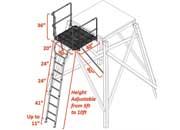 Elevators Adjustable Ladder Platform Kit for Elevated Hunting Blinds